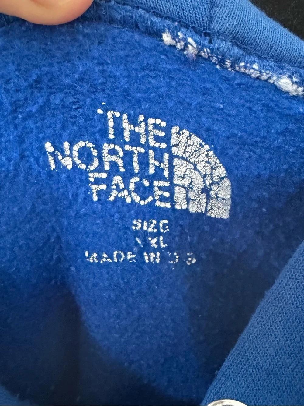 Vintage 90s The North Face blue Pullover hoodie Made in the USA Size XL